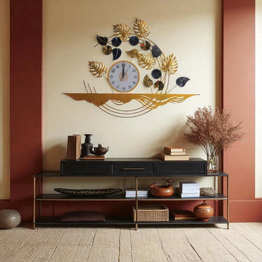 Flowing Vine Metal Wall Clock (40 x 26.5 Inches)